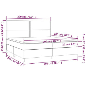 Letto Matrimoniale (con Materasso) Grigio Chiaro 200x200cm Tessuto