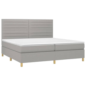 Letto Matrimoniale (con Materasso) Grigio Chiaro 200x200cm Tessuto