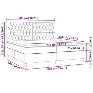 Letto Matrimoniale (con Materasso) Grigio Chiaro 200x200cm Tessuto