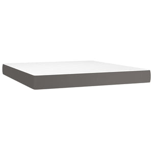 Letto Matrimoniale (con Materasso) Grigio 180x200 cm in Similpelle