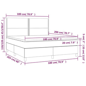 Letto Matrimoniale (con Materasso) Grigio 180x200 cm in Similpelle