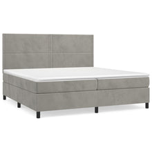 Carica l&#39;immagine nel visualizzatore di Gallery, Letto Matrimoniale (con Materasso) Grigio Chiaro 200x200cm Velluto