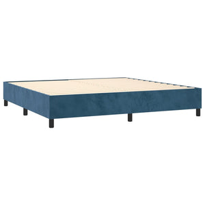 Letto Matrimoniale (con Materasso) Blu Scuro 200x200 cm in Velluto