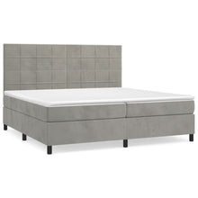 Indlæs billede til gallerivisning Letto Matrimoniale (con Materasso) Grigio Chiaro 200x200cm Velluto