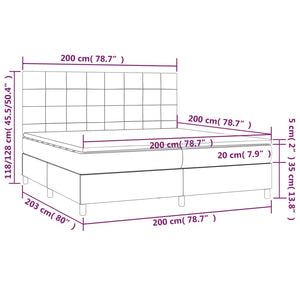 Letto Matrimoniale (con Materasso) Grigio Chiaro 200x200cm Velluto