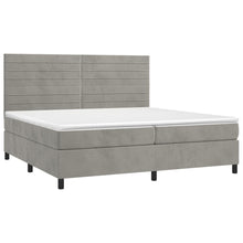 Indlæs billede til gallerivisning Letto Matrimoniale (con Materasso) Grigio Chiaro 200x200cm Velluto