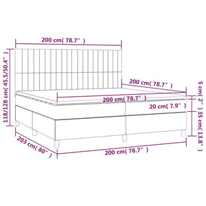 Letto Matrimoniale (con Materasso) Grigio Chiaro 200x200cm Velluto