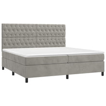 Indlæs billede til gallerivisning Letto Matrimoniale (con Materasso) Grigio Chiaro 200x200cm Velluto
