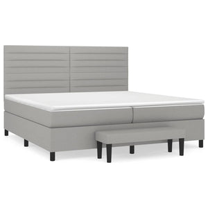 Letto Matrimoniale (con Materasso) Grigio Chiaro 200x200cm Tessuto