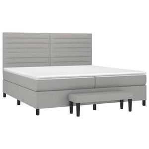 Letto Matrimoniale (con Materasso) Grigio Chiaro 200x200cm Tessuto