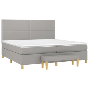 Letto Matrimoniale (con Materasso) Grigio Chiaro 200x200cm Tessuto