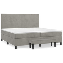 Load image into Gallery viewer, Letto Matrimoniale (con Materasso) Grigio Chiaro 200x200cm Velluto