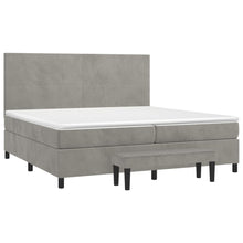 Load image into Gallery viewer, Letto Matrimoniale (con Materasso) Grigio Chiaro 200x200cm Velluto