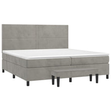 Load image into Gallery viewer, Letto Matrimoniale (con Materasso) Grigio Chiaro 200x200cm Velluto