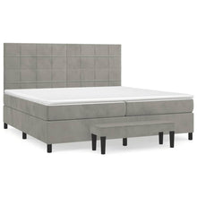 Indlæs billede til gallerivisning Letto Matrimoniale (con Materasso) Grigio Chiaro 200x200cm Velluto