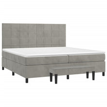 Indlæs billede til gallerivisning Letto Matrimoniale (con Materasso) Grigio Chiaro 200x200cm Velluto