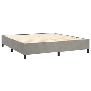 Letto Matrimoniale (con Materasso) Grigio Chiaro 200x200cm Velluto