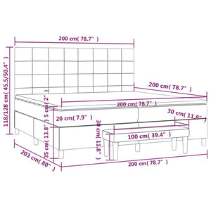 Letto Matrimoniale (con Materasso) Grigio Chiaro 200x200cm Velluto