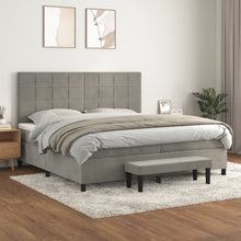 Indlæs billede til gallerivisning Letto Matrimoniale (con Materasso) Grigio Chiaro 200x200cm Velluto