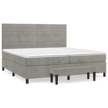 Load image into Gallery viewer, Letto Matrimoniale (con Materasso) Grigio Chiaro 200x200cm Velluto