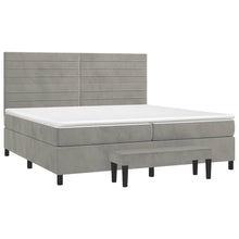 Load image into Gallery viewer, Letto Matrimoniale (con Materasso) Grigio Chiaro 200x200cm Velluto