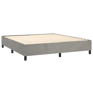 Letto Matrimoniale (con Materasso) Grigio Chiaro 200x200cm Velluto