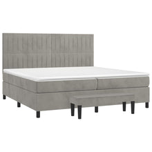 Load image into Gallery viewer, Letto Matrimoniale (con Materasso) Grigio Chiaro 200x200cm Velluto