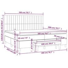 Load image into Gallery viewer, Letto Matrimoniale (con Materasso) Grigio Chiaro 200x200cm Velluto