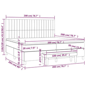 Letto Matrimoniale (con Materasso) Grigio Chiaro 200x200cm Velluto