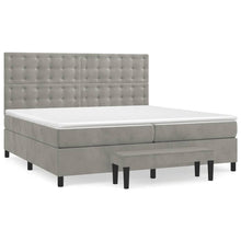 Load image into Gallery viewer, Letto Matrimoniale (con Materasso) Grigio Chiaro 200x200cm Velluto