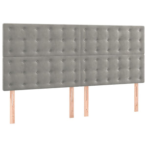 Letto Matrimoniale (con Materasso) Grigio Chiaro 200x200cm Velluto