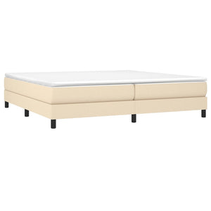 Letto Matrimoniale (con Materasso) Crema 200x200 cm in Tessuto