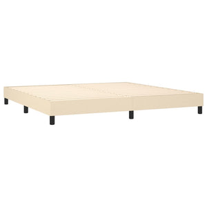 Letto Matrimoniale (con Materasso) Crema 200x200 cm in Tessuto