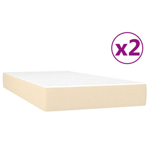 Letto Matrimoniale (con Materasso) Crema 200x200 cm in Tessuto
