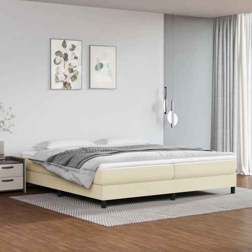 Letto Matrimoniale (con Materasso) Crema 200x200 cm in Similpelle