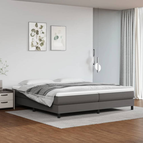Letto Matrimoniale (con Materasso) Grigio 200x200 cm in Similpelle