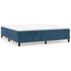 Letto Matrimoniale (con Materasso) 180x200 cm in Velluto Blu Scuro