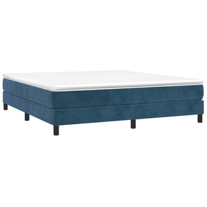 Letto Matrimoniale (con Materasso) 180x200 cm in Velluto Blu Scuro