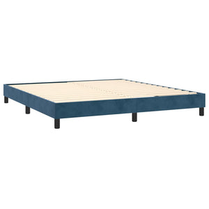Letto Matrimoniale (con Materasso) 180x200 cm in Velluto Blu Scuro