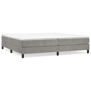 Letto Matrimoniale (con Materasso) Grigio Chiaro 200x200cm Velluto