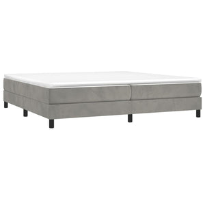 Letto Matrimoniale (con Materasso) Grigio Chiaro 200x200cm Velluto