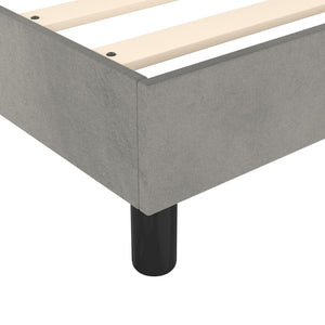 Letto Matrimoniale (con Materasso) Grigio Chiaro 200x200cm Velluto