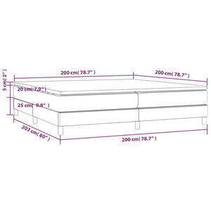 Letto Matrimoniale (con Materasso) Grigio Chiaro 200x200cm Velluto