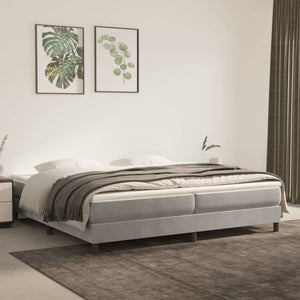 Letto Matrimoniale (con Materasso) Grigio Chiaro 200x200cm Velluto