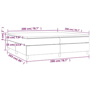Letto Matrimoniale (con Materasso) Grigio Chiaro 200x200cm Tessuto
