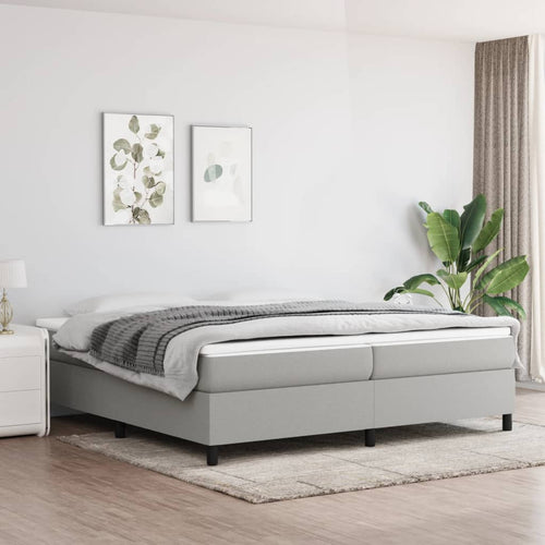 Letto Matrimoniale (con Materasso) Grigio Chiaro 200x200cm Tessuto