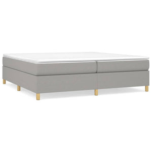 Letto Matrimoniale (con Materasso) Grigio Chiaro 200x200cm Tessuto