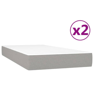 Letto Matrimoniale (con Materasso) Grigio Chiaro 200x200cm Tessuto