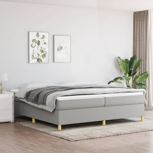 Letto Matrimoniale (con Materasso) Grigio Chiaro 200x200cm Tessuto