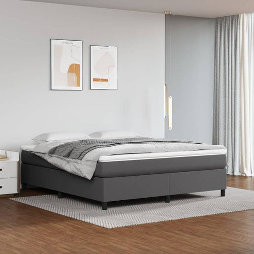 Letto Matrimoniale (con Materasso) Grigio 180x200 cm in Similpelle
